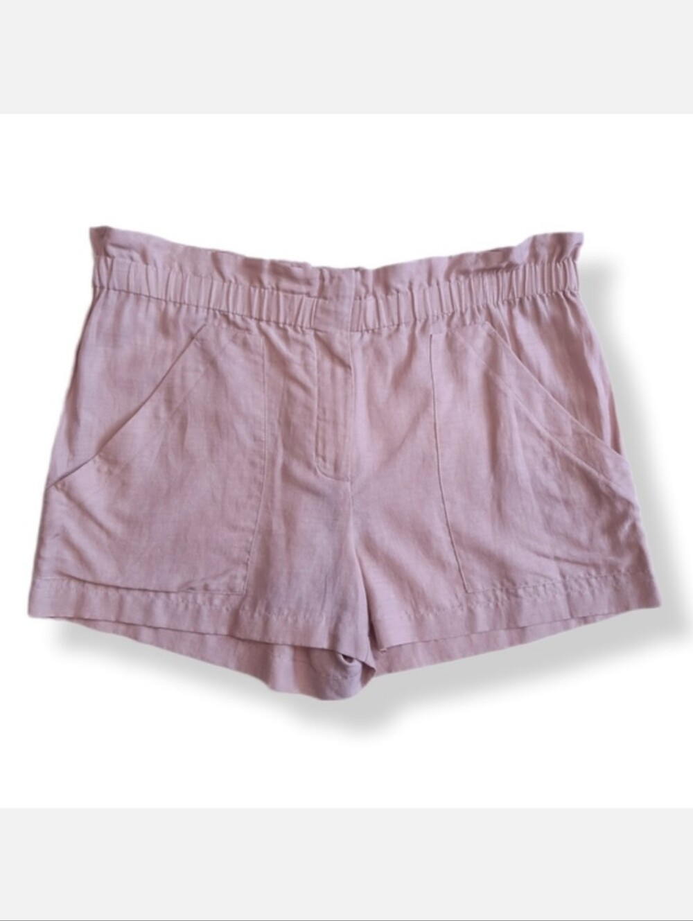 NEW BCBGMaxazria Addison Paperbag High Waist Shorts Khaki Cargo Mini Size Large